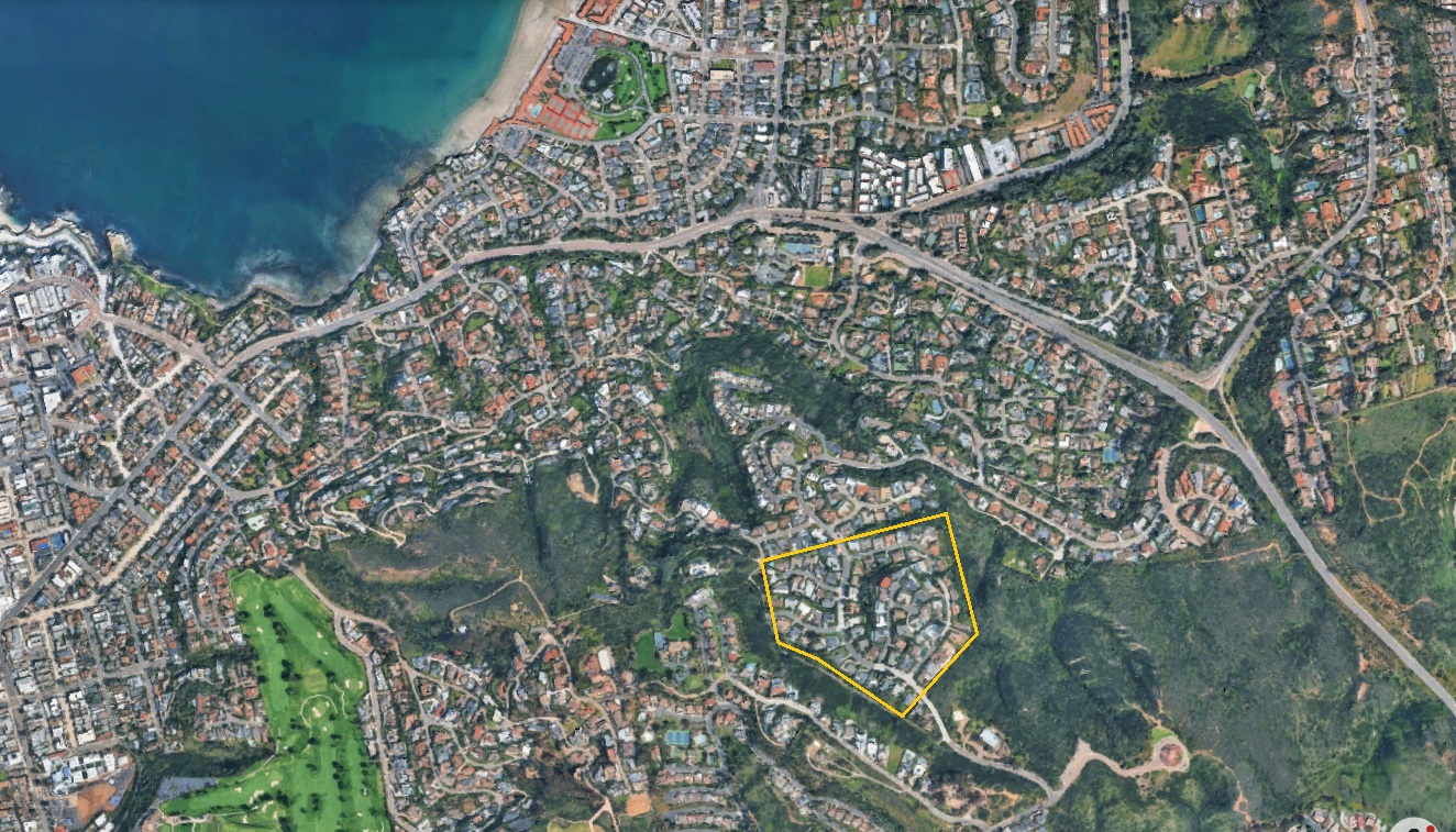 Chateau Ville aerial view, La Jolla California